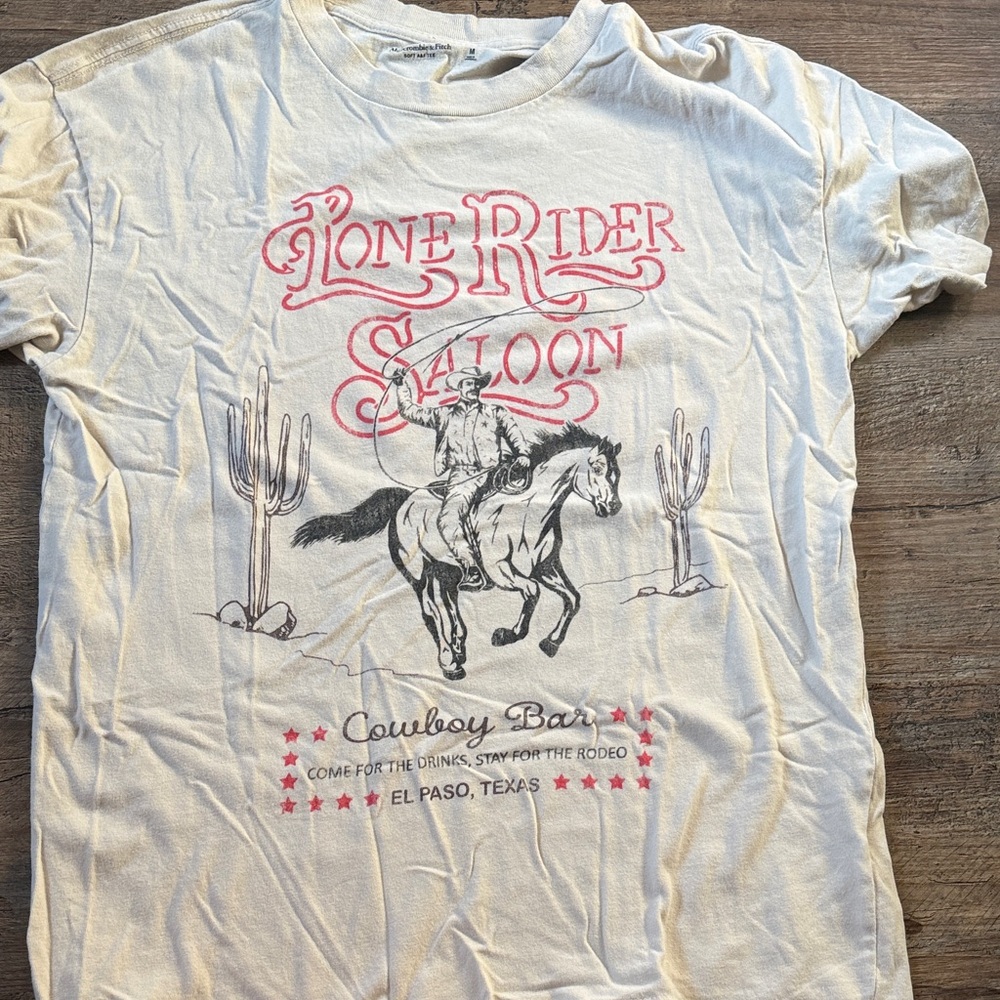 Abercrombie & Fitch Soft Tee in Cream